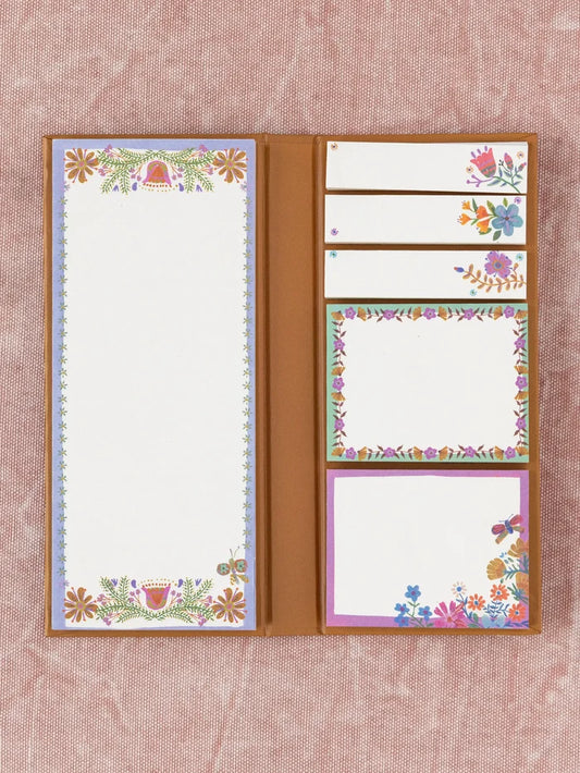 Sticky Note Book - Mustard Folk Flower-view 1