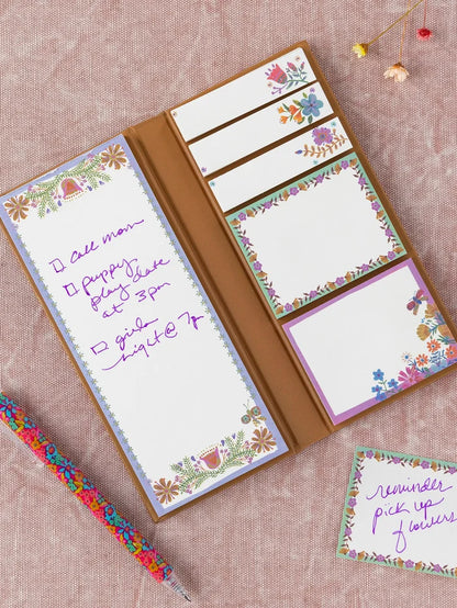 Sticky Note Book - Mustard Folk Flower-view 3