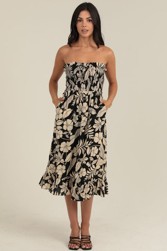 Strapless Midi Dress