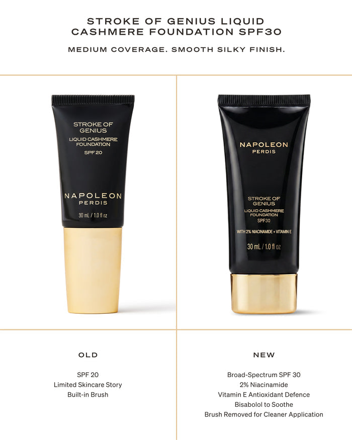 STROKE OF GENIUS LIQUID CASHMERE FOUNDATION SPF30
