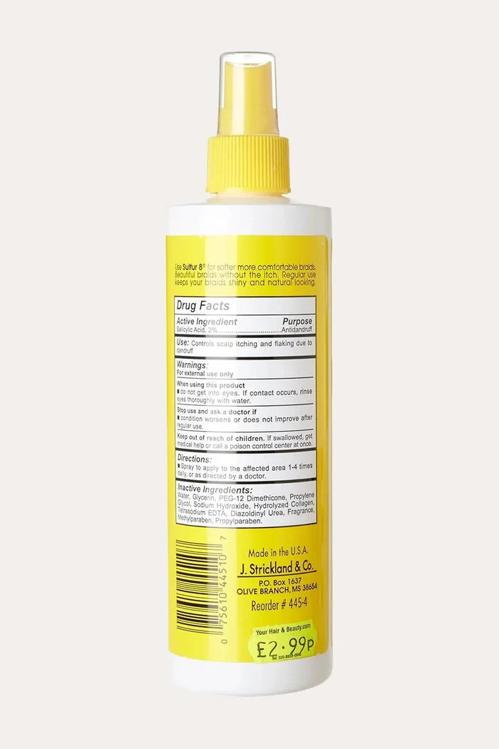 SULFUR 8 MEDICATED DANDRUFF TREATMENT FOR BRAIDS SPRAY 12oz SULFUR8