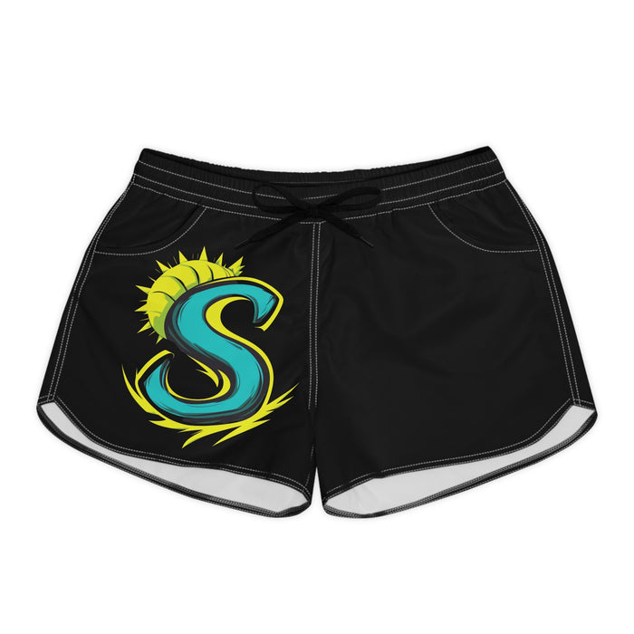 Sun S Logo Women's Casual Shorts — Black Athletic Beachwear