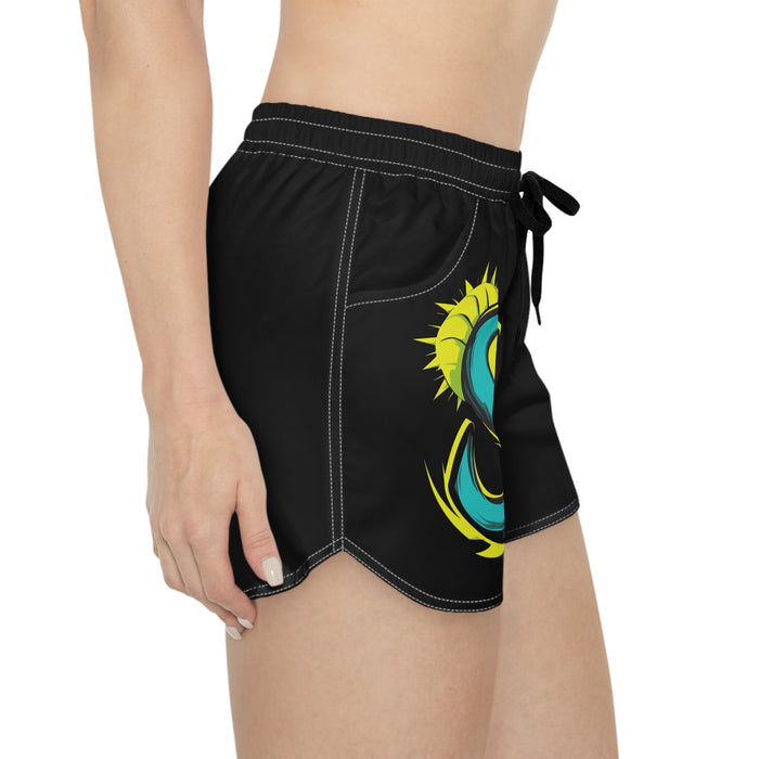 Sun S Logo Women's Casual Shorts — Black Athletic Beachwear