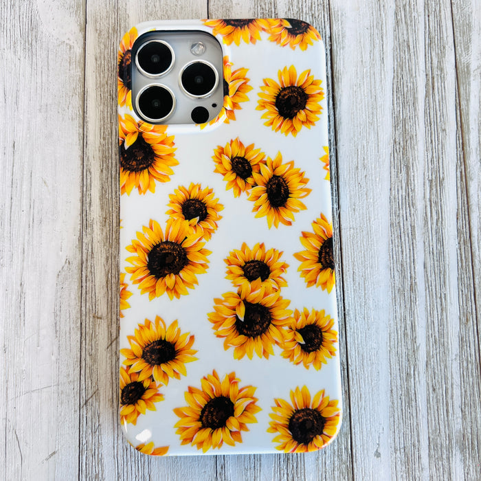 Sunflower White Background Phone Case For iPhone