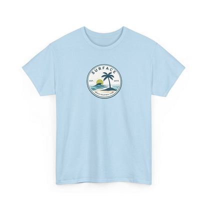 Surf Vibes Palm Tree Tee — "Surface" Beach Club Graphic T-Shirt