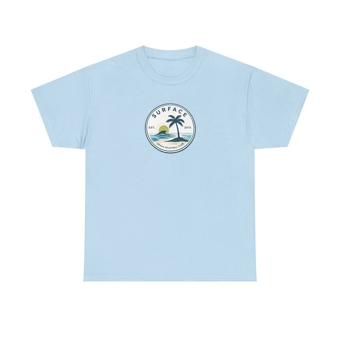 Surf Vibes Palm Tree Tee — "Surface" Beach Club Graphic T-Shirt