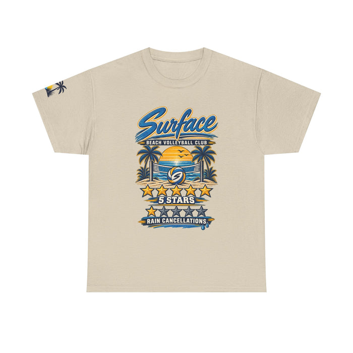 Surface Beach Volleyball Club Graphic Tee — “5 Stars Rain Cancellations”