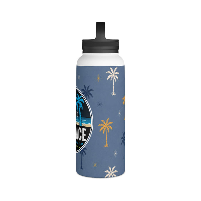Surface Beach Volleyball Club Stainless Steel Water Bottle — Palm Tree Design