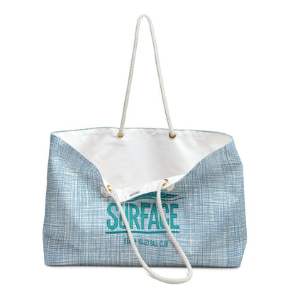 Surface Beach Weekender Bag – Large Nautical Travel Tote with Sun & Waves Design