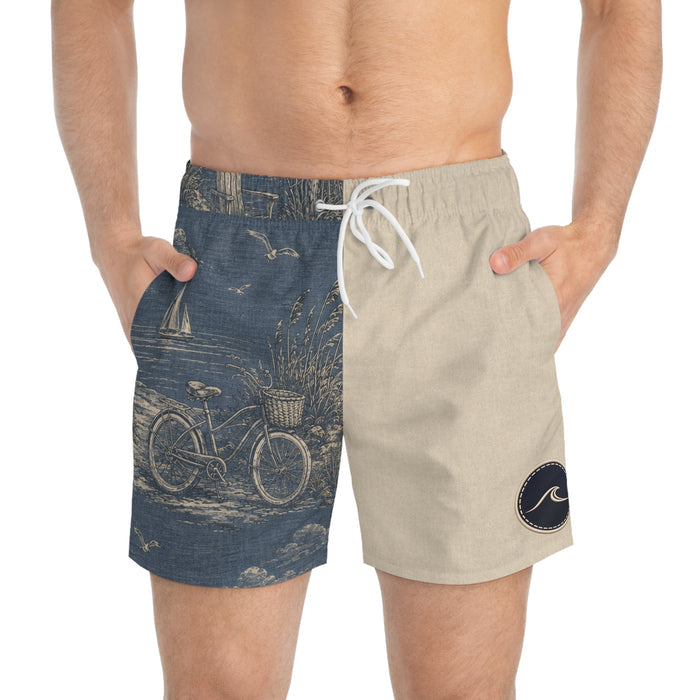 Surfache Beach Cruiser Swim Trunks with Wave Patch