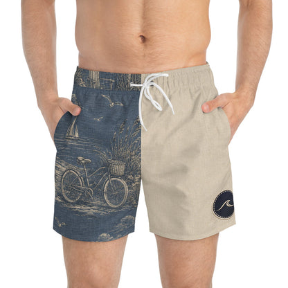 Surfache Beach Cruiser Swim Trunks with Wave Patch