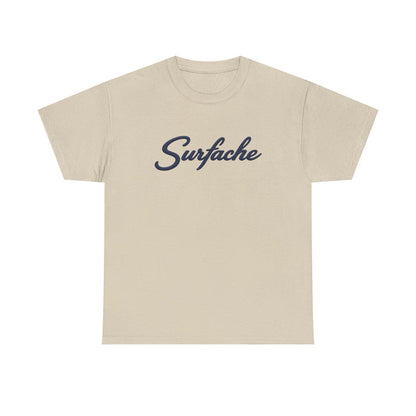 Surfache Logo Tee — Retro Script Front & Manta Ray Patch Back