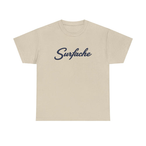 Surfache Logo Tee — Retro Script Front & Manta Ray Patch Back
