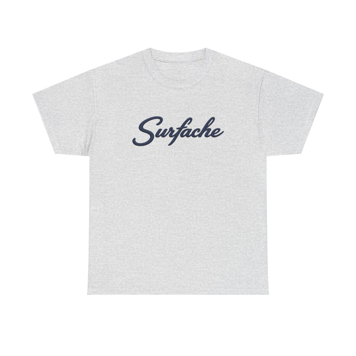 Surfache Logo Tee — Retro Script Front & Manta Ray Patch Back