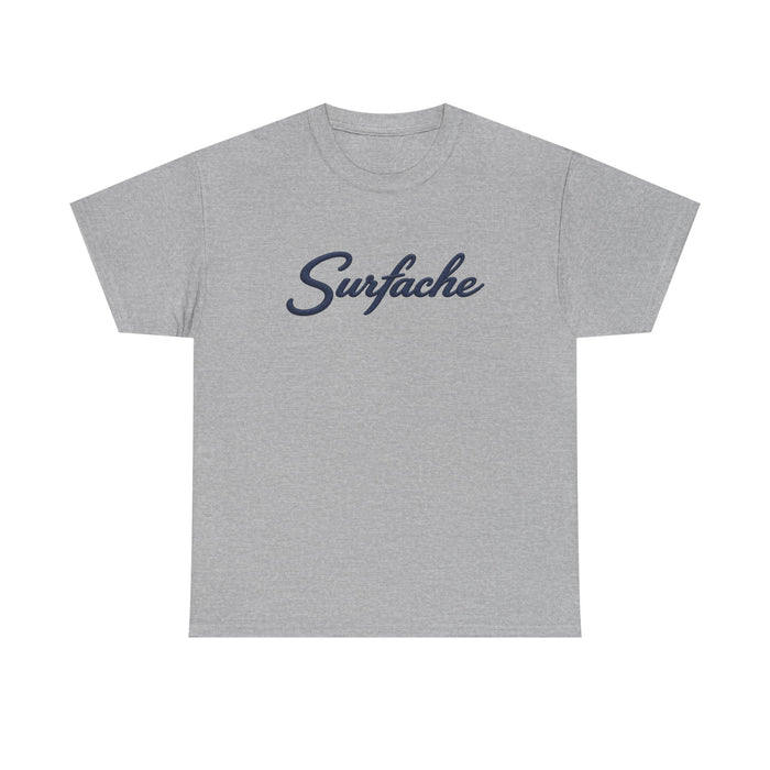 Surfache Logo Tee — Retro Script Front & Manta Ray Patch Back