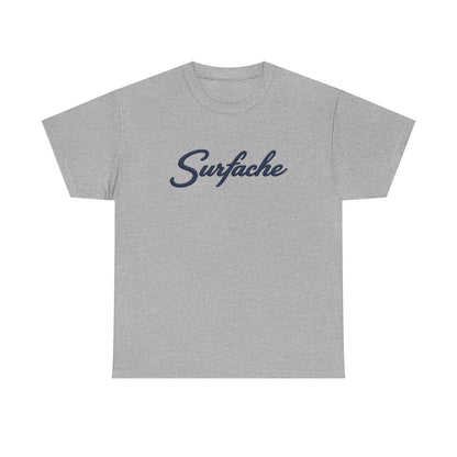Surfache Logo Tee — Retro Script Front & Manta Ray Patch Back