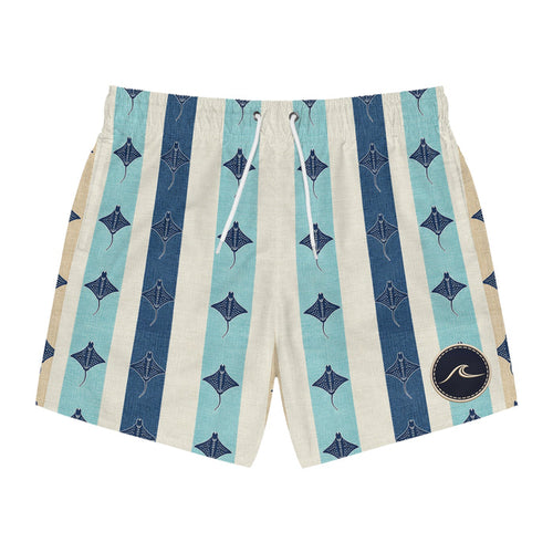 Surfache Manta Ray Stripe Swim Trunks — Retro Coastal Boardshorts