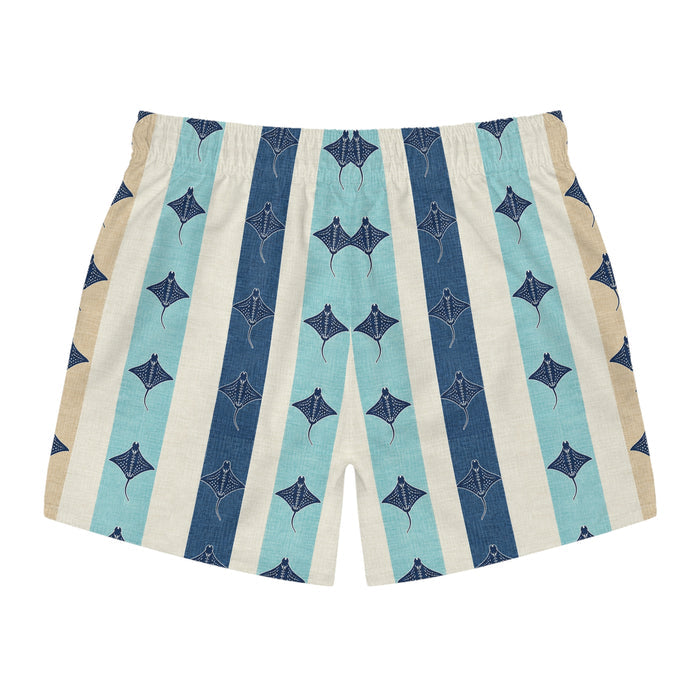 Surfache Manta Ray Stripe Swim Trunks — Retro Coastal Boardshorts