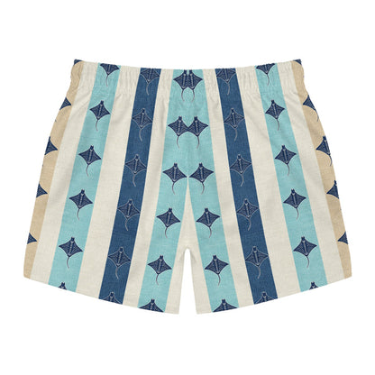 Surfache Manta Ray Stripe Swim Trunks — Retro Coastal Boardshorts