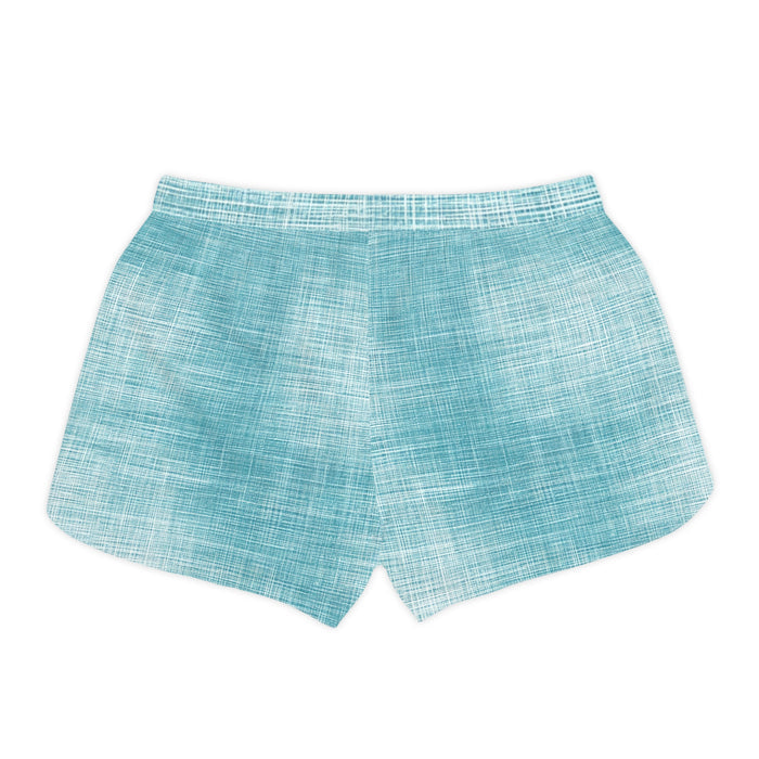 Surfside Beach Volleyball Club Women's Casual Beach Shorts – Aqua Linen Print