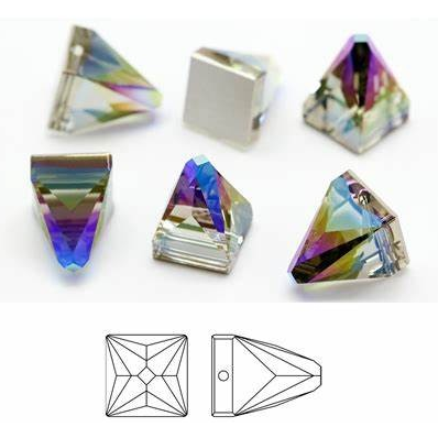 Swarovski Square Spike FlatBack - Black Diamond Shimmer