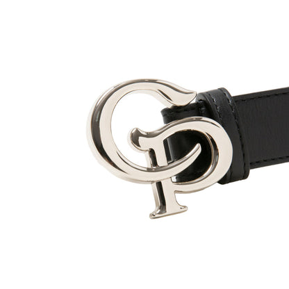 Symbol Buckle Leather Belt