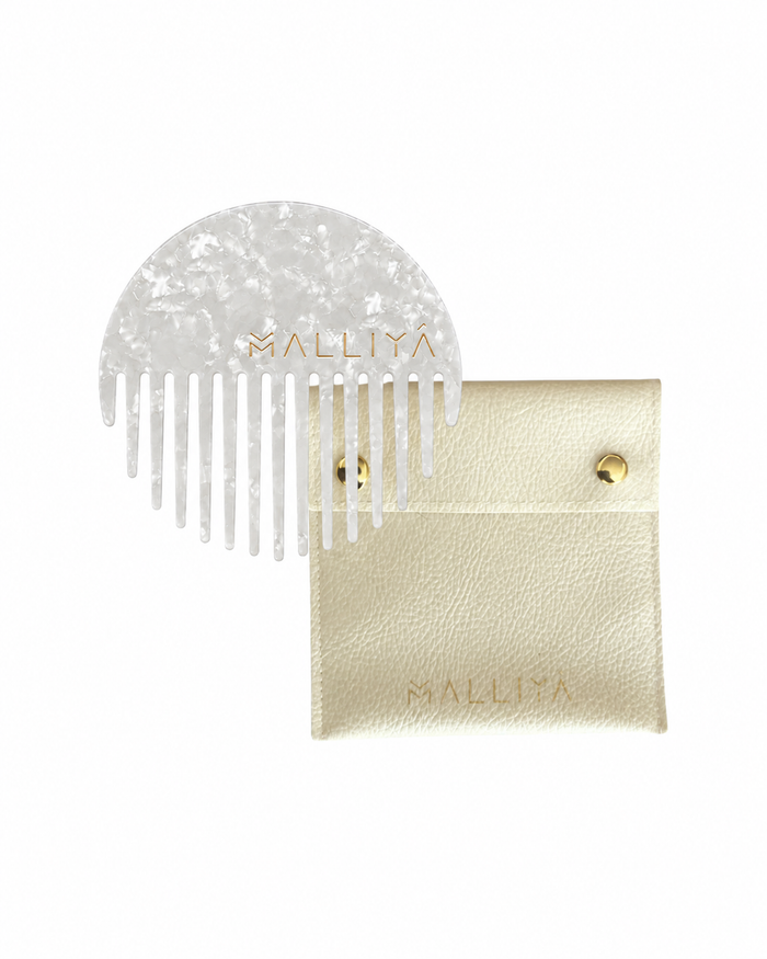 The O Comb & Malliya case - Diamond White - Malliya