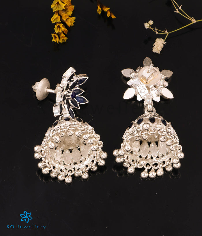 The Padma Silver Jhumkas (Medium)