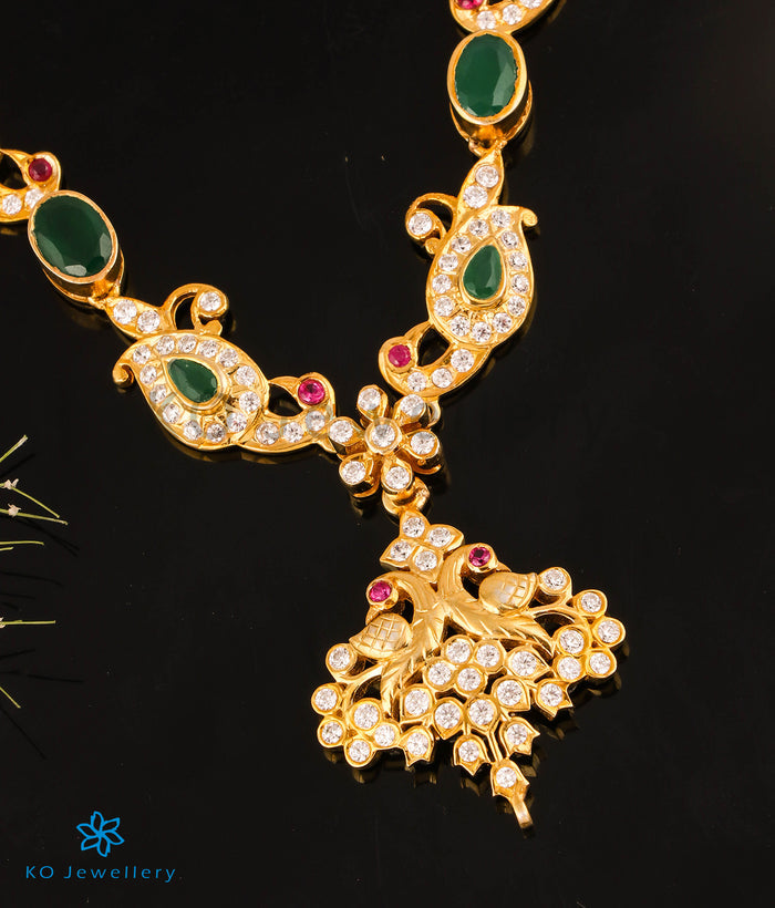 The Parijat Silver Kemp Peacock Necklace