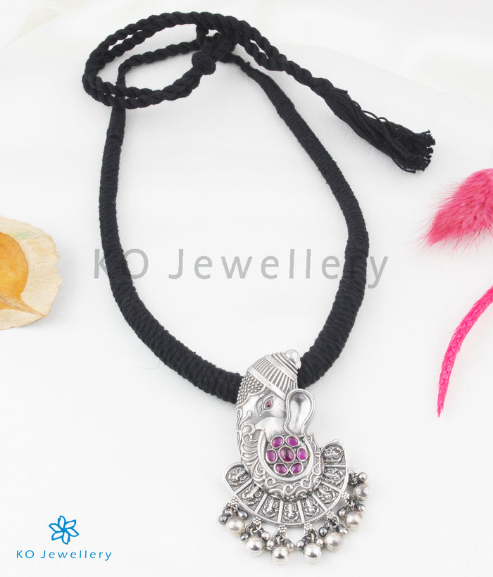 The Vighnaharta Silver Ganesha Thread Necklace