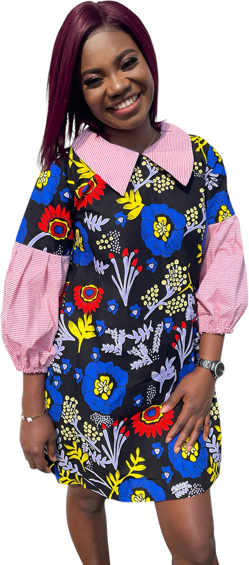 The Zahra Mini Ankara Dress