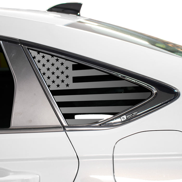 Universal Fit American Flag Third Quarter Window Decal Sticker Compatible with Most Sedans and Coupes - Bogar Tech Designs
