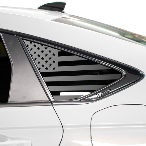 Universal Fit American Flag Third Quarter Window Decal Sticker Compatible with Most Sedans and Coupes - Bogar Tech Designs