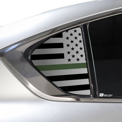 Universal Fit American Flag Third Quarter Window Decal Sticker Compatible with Most Sedans and Coupes - Bogar Tech Designs