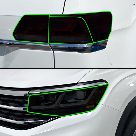 Full Headlight Taillight Precut Smoked PPF Tint Kit Film Overlay Film Fits Volkswagen Atlas 2021 - 2023 - Bogar Tech Designs