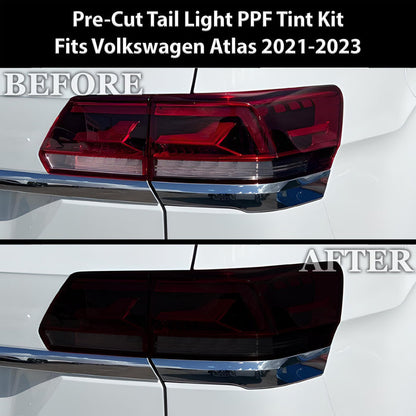 Full Headlight Taillight Precut Smoked PPF Tint Kit Film Overlay Film Fits Volkswagen Atlas 2021 - 2023 - Bogar Tech Designs