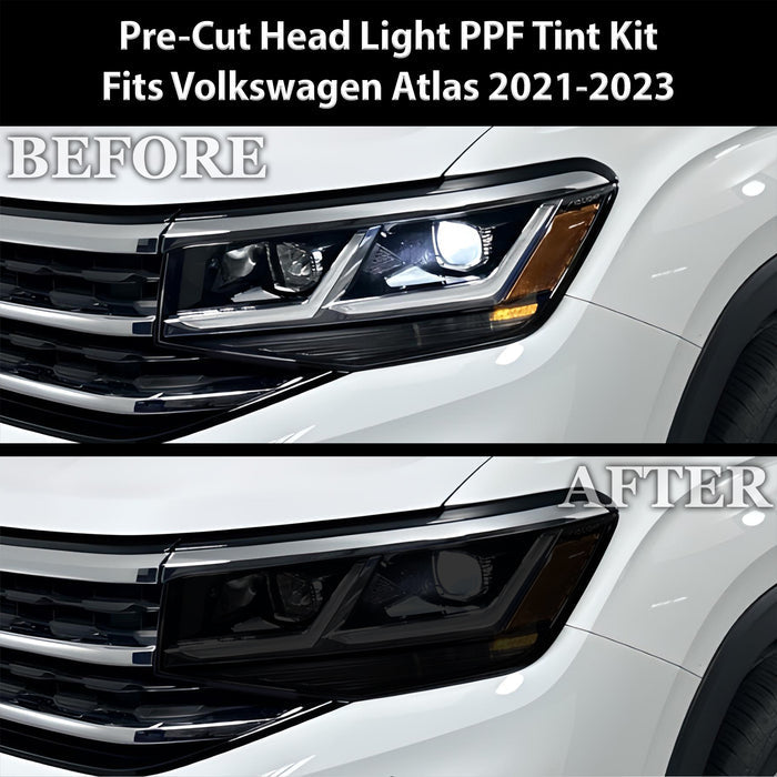 Full Headlight Taillight Precut Smoked PPF Tint Kit Film Overlay Film Fits Volkswagen Atlas 2021 - 2023 - Bogar Tech Designs