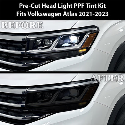 Full Headlight Taillight Precut Smoked PPF Tint Kit Film Overlay Film Fits Volkswagen Atlas 2021 - 2023 - Bogar Tech Designs