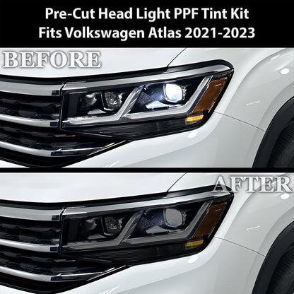 Full Headlight Taillight Precut Smoked PPF Tint Kit Film Overlay Film Fits Volkswagen Atlas 2021 - 2023 - Bogar Tech Designs