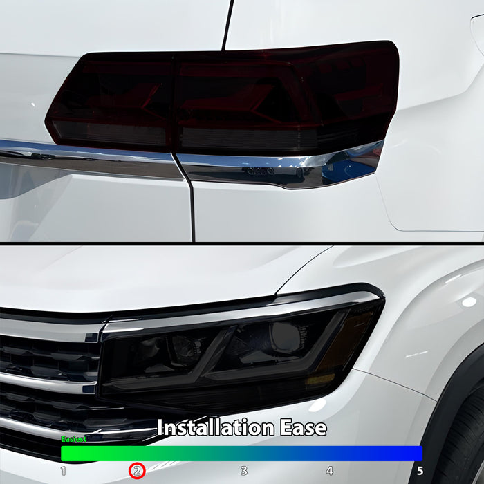 Full Headlight Taillight Precut Smoked PPF Tint Kit Film Overlay Film Fits Volkswagen Atlas 2021 - 2023 - Bogar Tech Designs