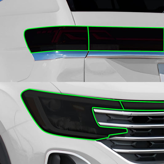 Full Headlight Taillight Precut Smoked PPF Tint Kit Film Overlay Fits Volkswagen Atlas 2024 - 2025 - Bogar Tech Designs