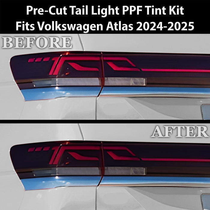 Full Headlight Taillight Precut Smoked PPF Tint Kit Film Overlay Fits Volkswagen Atlas 2024 - 2025 - Bogar Tech Designs