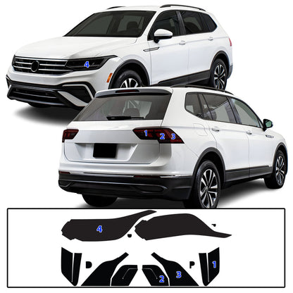 Volkswagen Tiguan 2022–2024 Dark Smoke Headlight & Taillight Tint Kit – Precut Vinyl Lens Overlays