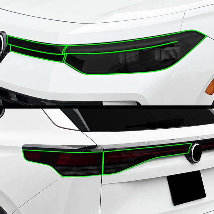 Fits Volkswagen Tiguan 2025-2027 Full Headlight Taillight Precut Smoked PPF Tint Kit Film Overlay  - Bogar Tech Designs