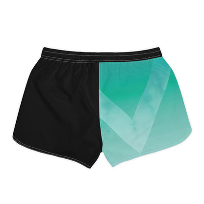 Women’s Two-Tone Aqua Chevron Casual Shorts — Comfortable Summer Lounge & Beachwear