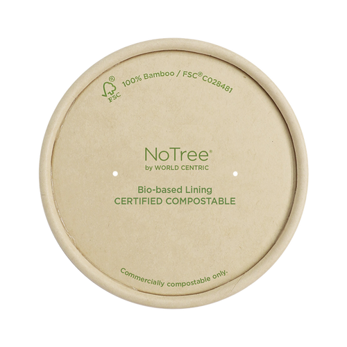 World Centric 145-Series Lid - Paper - 8 oz Paper Bowls, Kraft | 500/cs