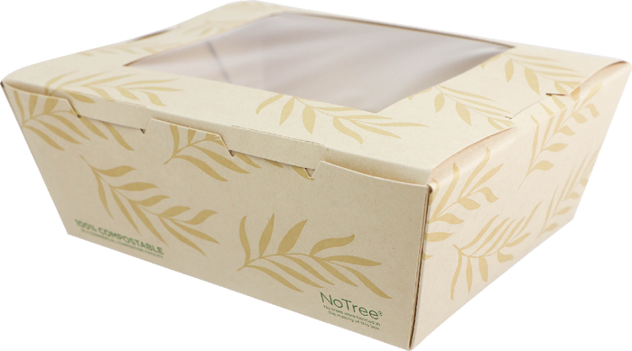 World Centric 7x5.7x2.5” (46 oz) #8 NoTree Container with PLA Window | 200/cs
