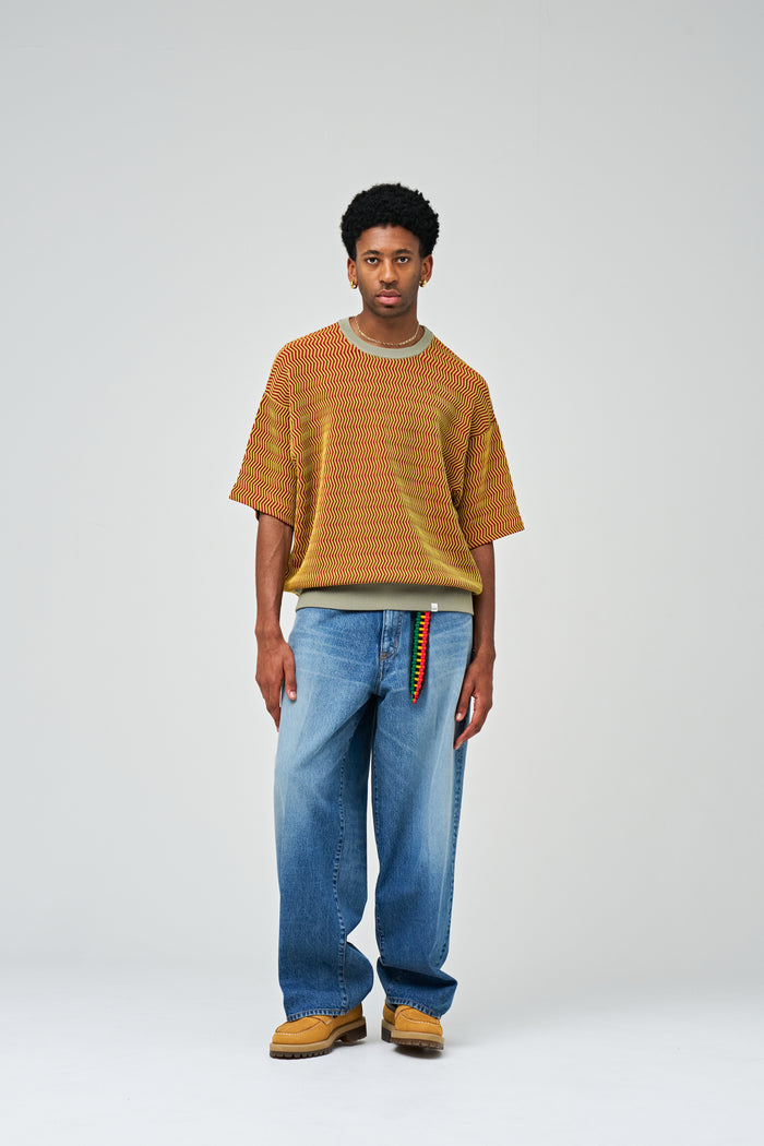 ZIGZAG LINED SS CREW